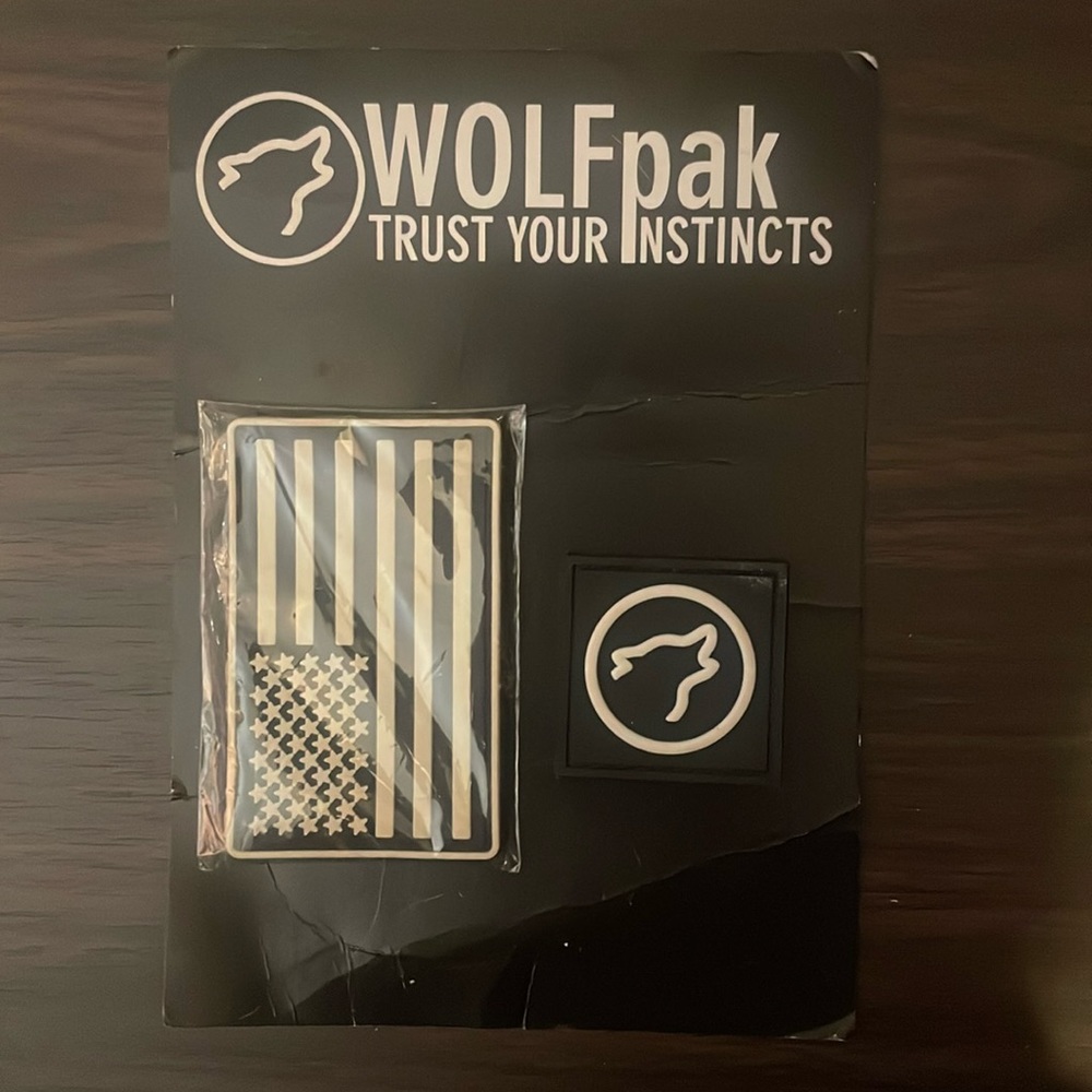 WOLFpak Black and White American flag PVC Patch Set